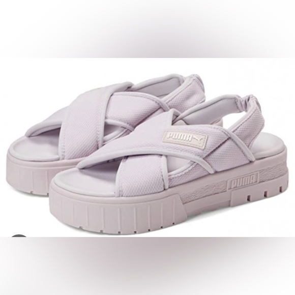 PUMA WOMENS MAYZE lavender fog puna white SANDAL platform SHOES size 10 new - Picture 4 of 7